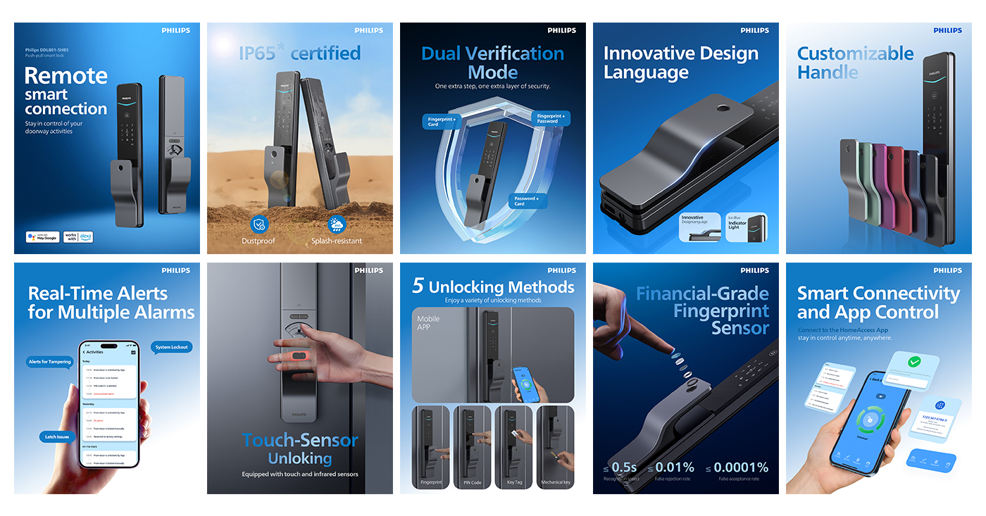 Philips Easykey DDL801-5HBS push-pull door lock
