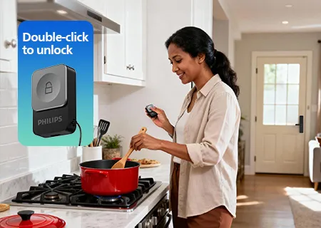 Double-click to unlock, single-click to lock